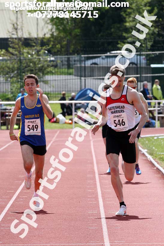 Senior mens 800 metres 02 2019 North Eastern Track and Field Champs., Middlesbrough. Photo:  David T. Hewitson/Sports for All Pics